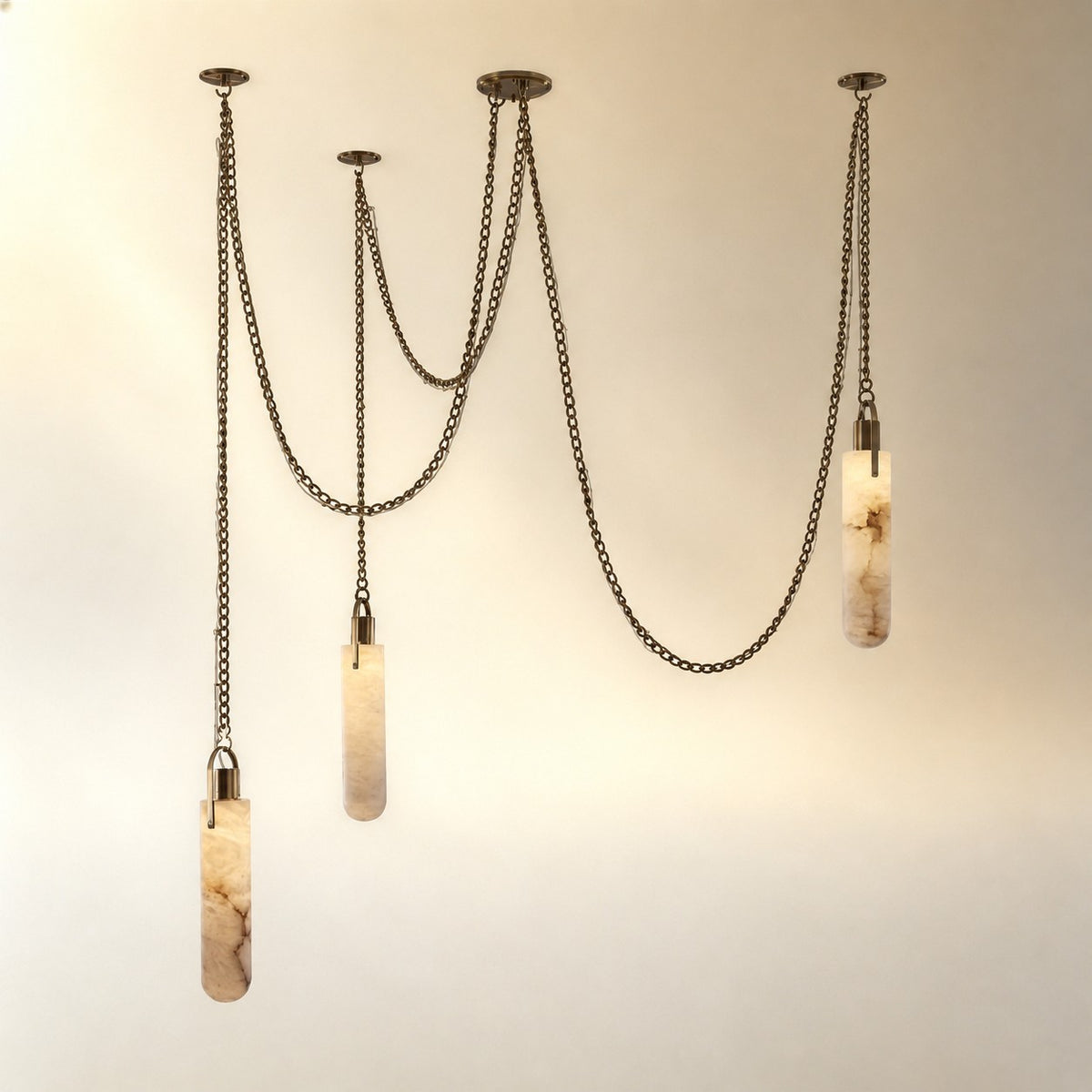 Alabaster Flint 3 Light LED Multi-Drop Pendant