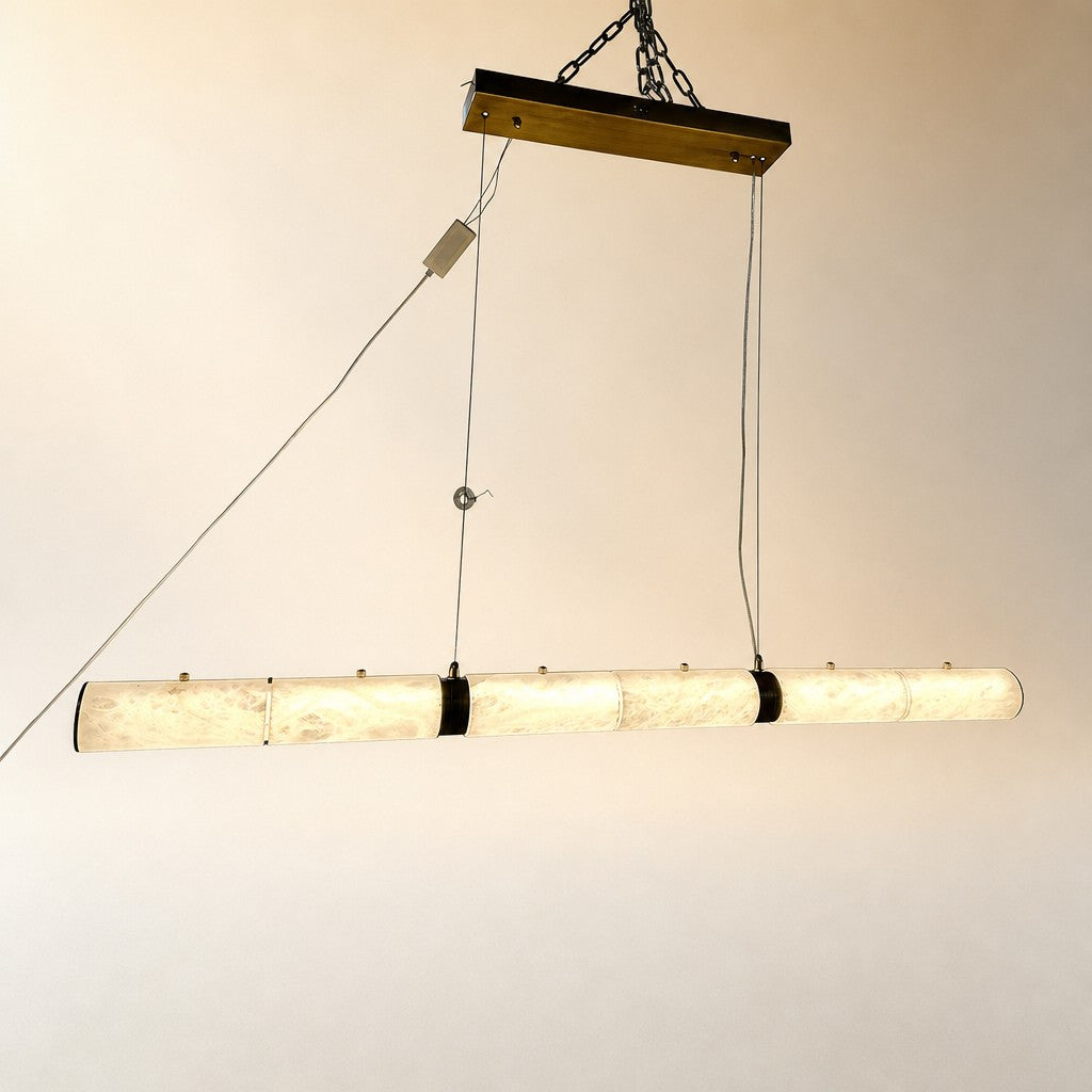 Alabaster Magnificence Art Linear Chandelier