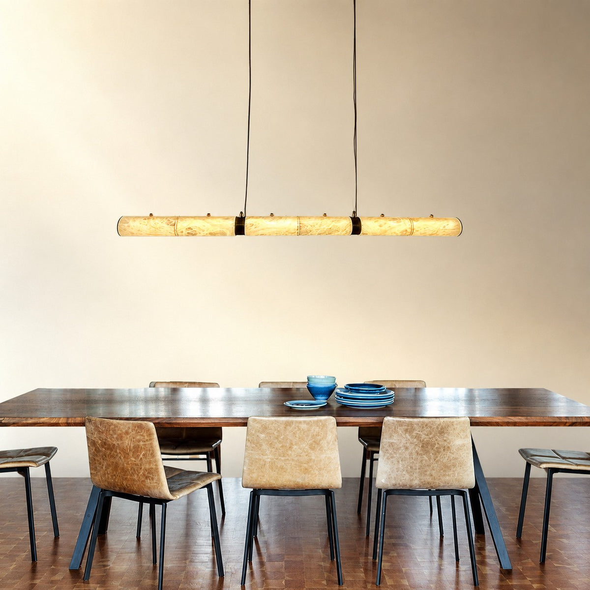 Alabaster Magnificence Art Linear Chandelier