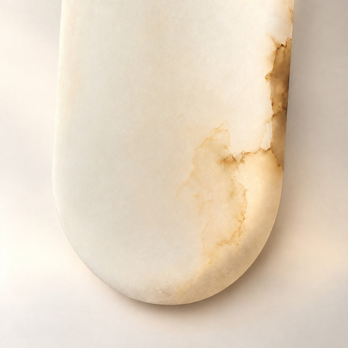 Alabaster Pill Wall Lamp, 3.9~4.7-Inch x H 15.7-Inch, Brass, Warm Light for Living Room & Dining Room