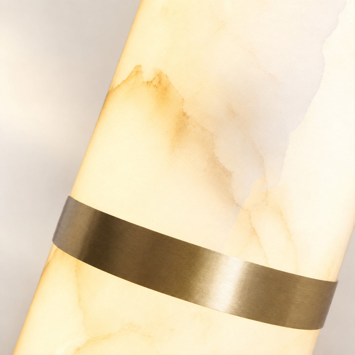 Alabaster Pill Wall Lamp, 3.9~4.7-Inch x H 15.7-Inch, Brass, Warm Light for Living Room & Dining Room