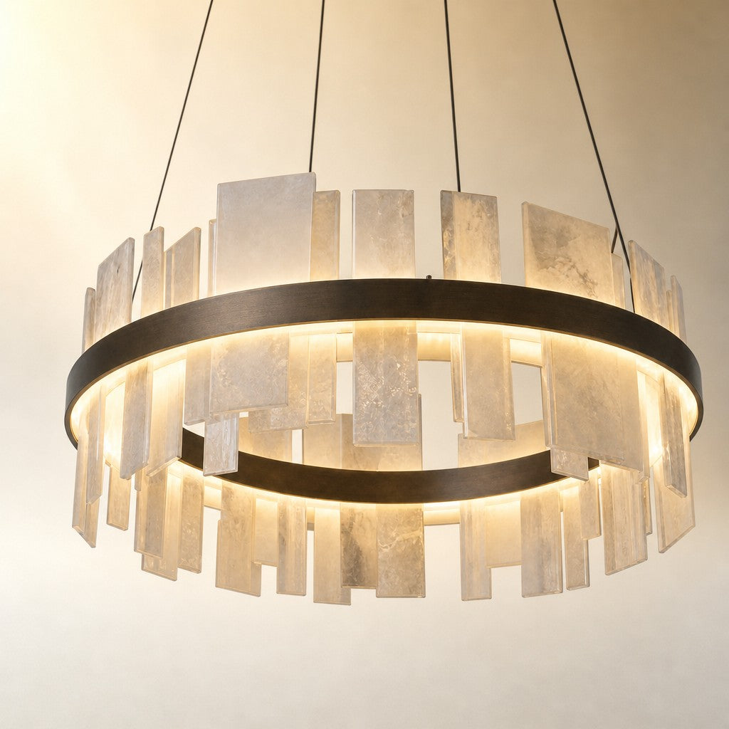 Alabaster Tile Round Pendant 800 - Copper