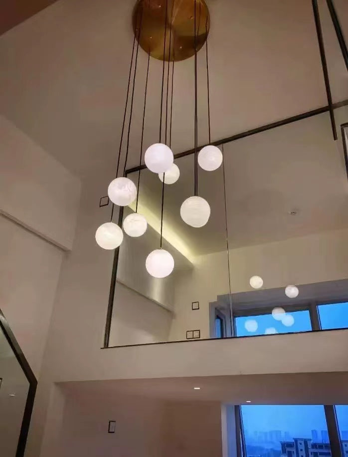 Alabaster Global Wavy Chandelier