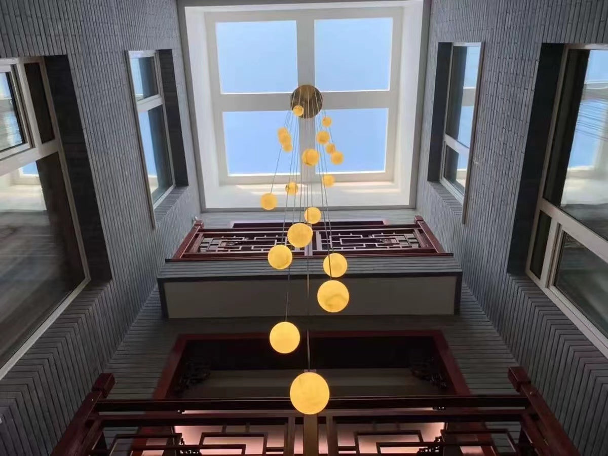 Alabaster Global Wavy Chandelier