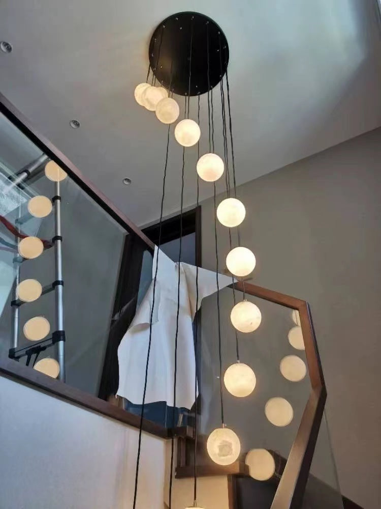 Alabaster Global Wavy Chandelier