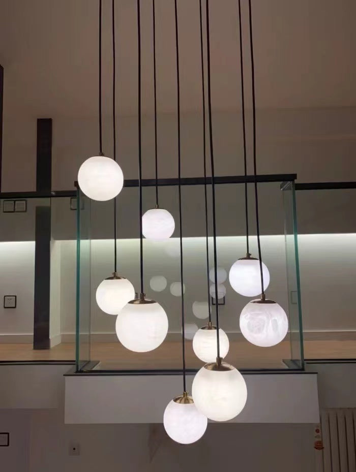 Alabaster Global Wavy Chandelier