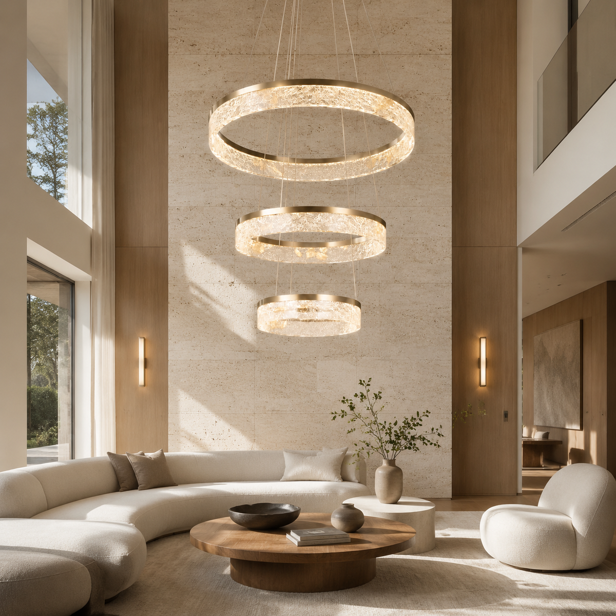 Halen Modern Sculptural Ring Chandelier