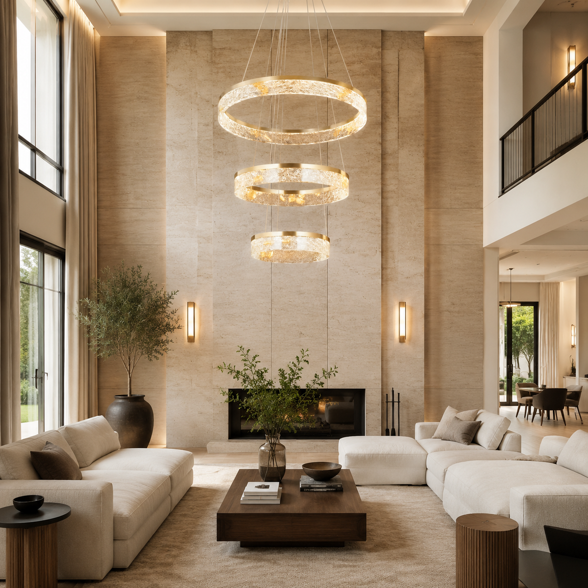 Halen Modern Sculptural Ring Chandelier