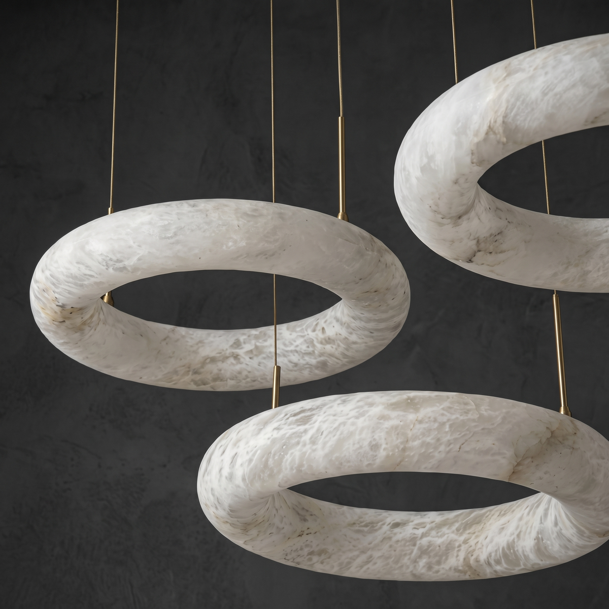 Kelen Modern Alabaster Round Ring Chandelier