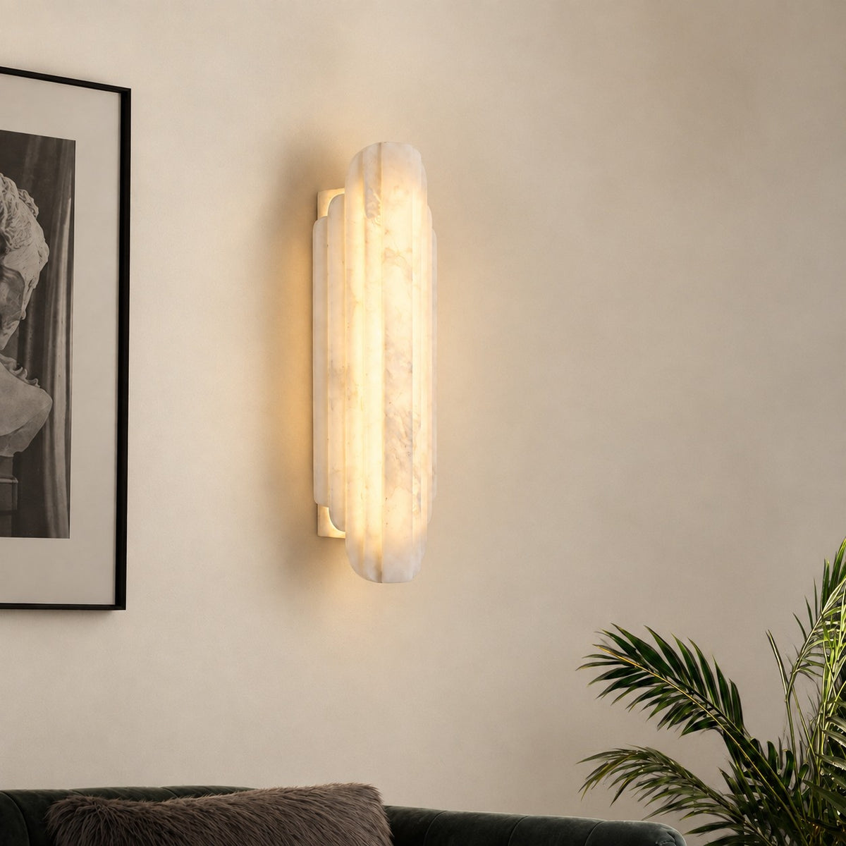 Arcelis Spanish Alabaster Art Deco Wall Sconce