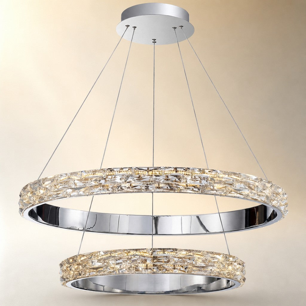 Aririn Crystal Halo Chandelier 32"D