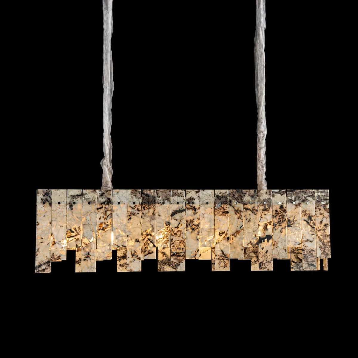 Modern Snowcrest White Luxury stone Linear Chandelier