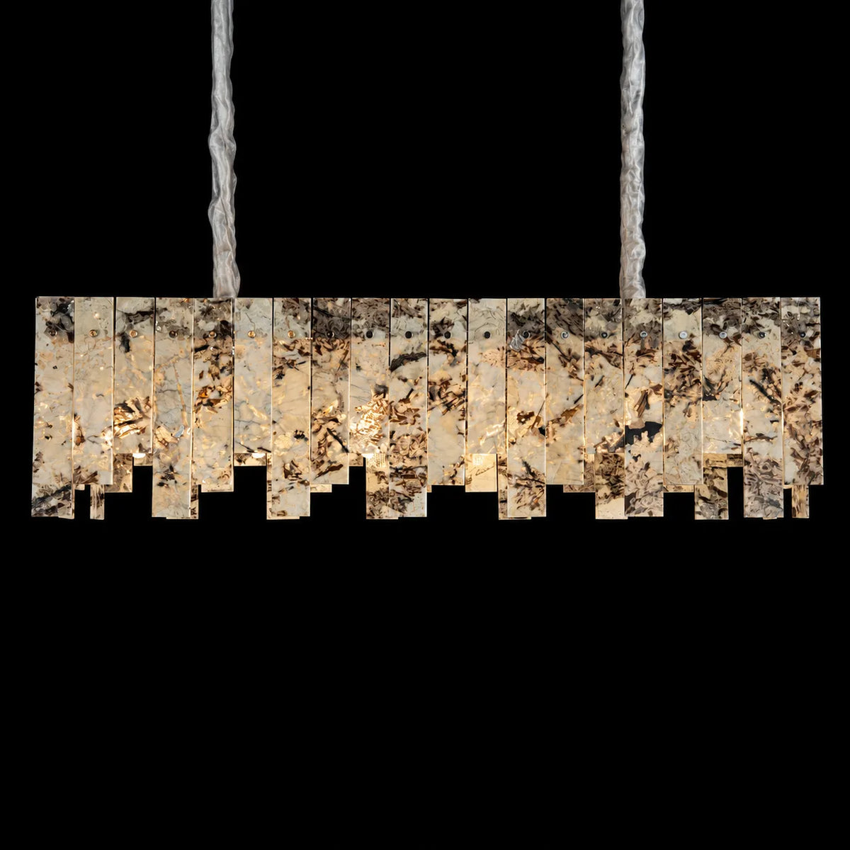 Modern Snowcrest White Luxury stone Linear Chandelier