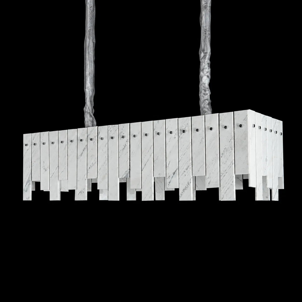 Modern Yugoslav White Luxury Stone Linear Chandelier