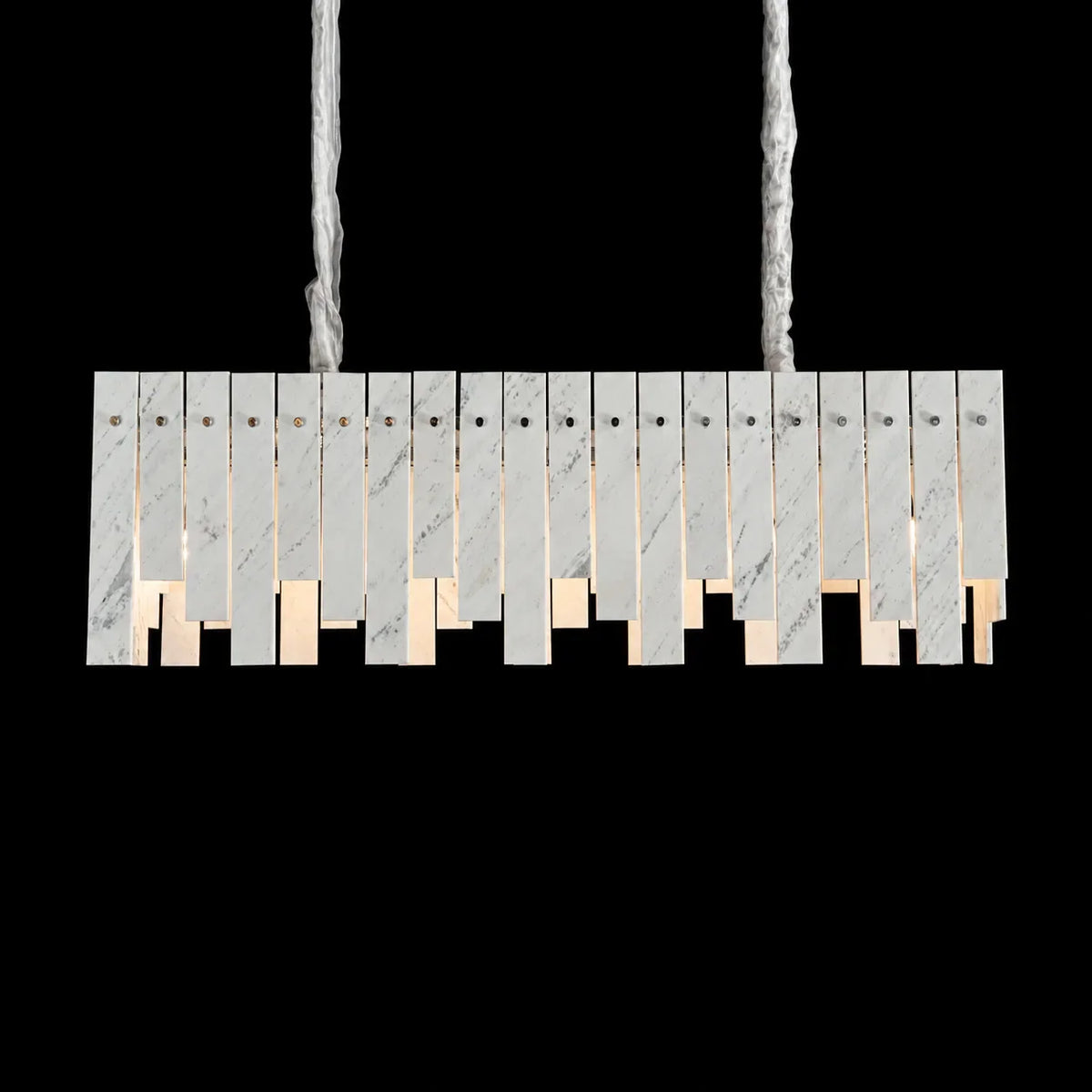 Modern Yugoslav White Luxury Stone Linear Chandelier