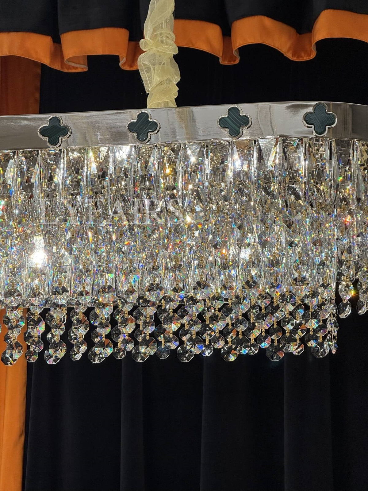 Elegant Clover Malachite Crystal Chandelier Series