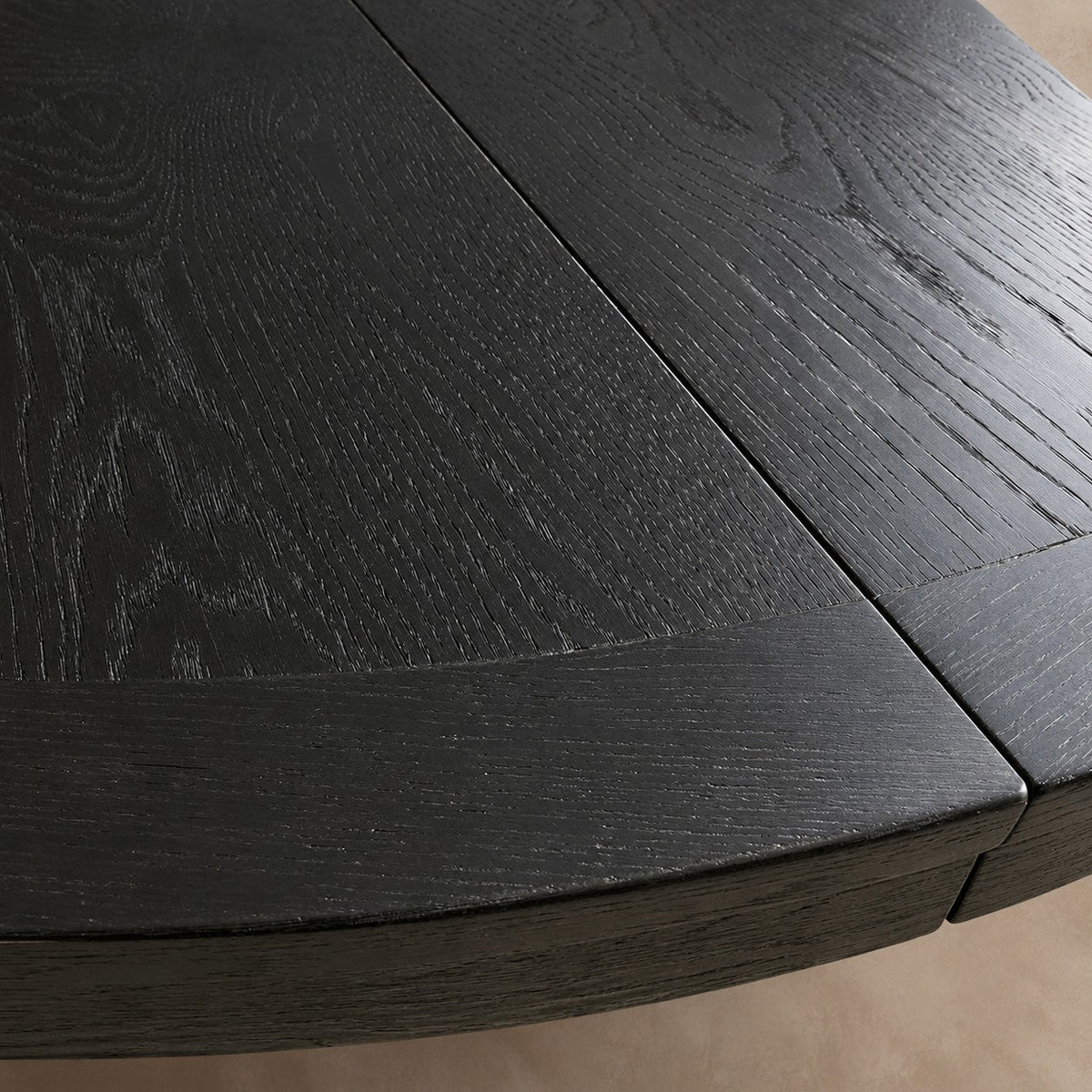 Round Oak Extension Dining Table with Leaves