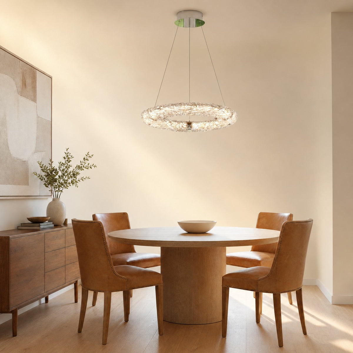 Belor Glamorous Modern Glass Chandelier