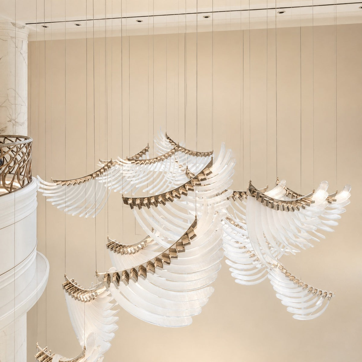 Bird Feather Wings LED Chandelier