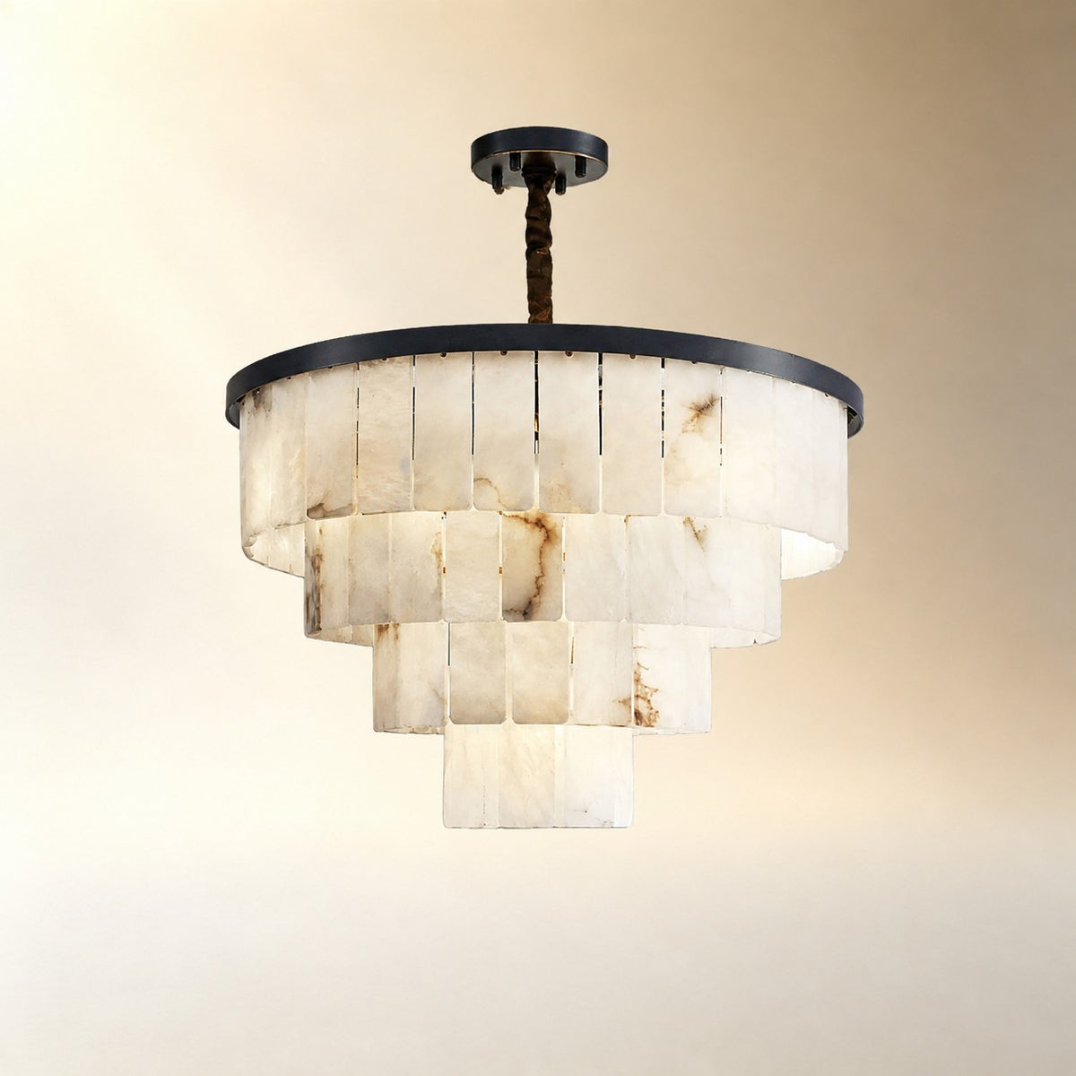 Black Copper Alabaster Chandelier