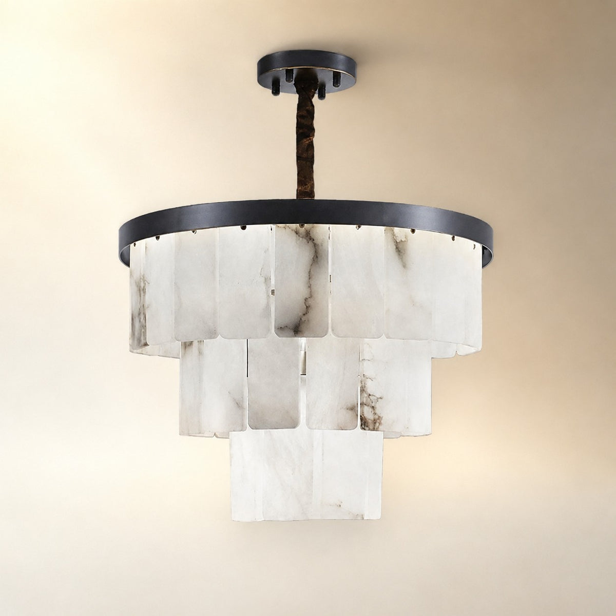 Black Copper Alabaster Chandelier