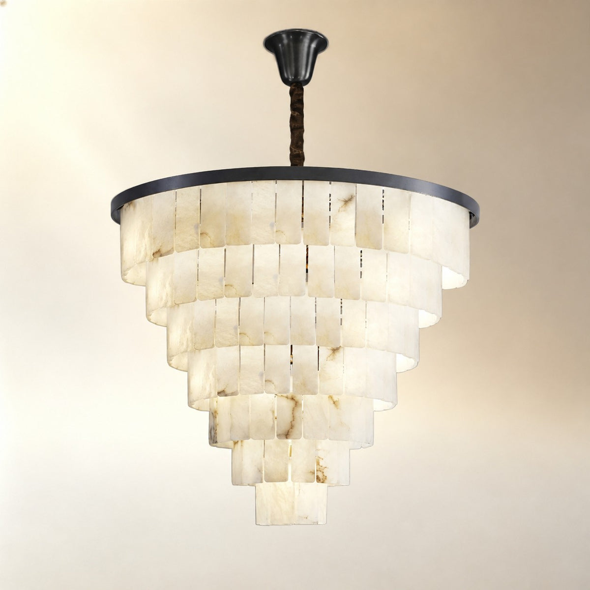 Black Copper Alabaster Chandelier