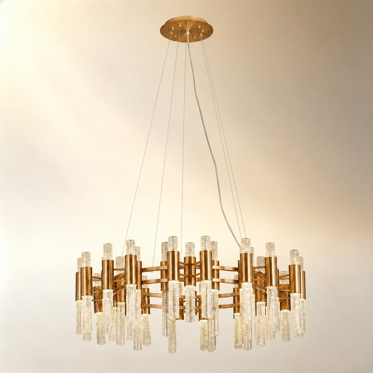 Brass Halo Chandelier