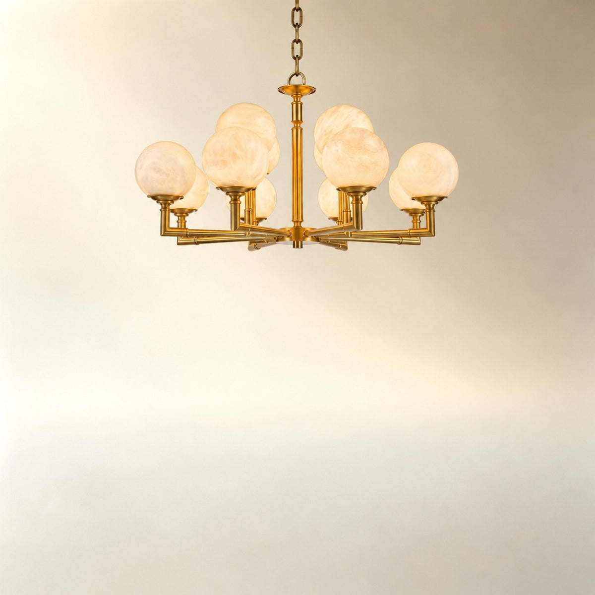 Brass Orb Classic Alabaster Pendant Light