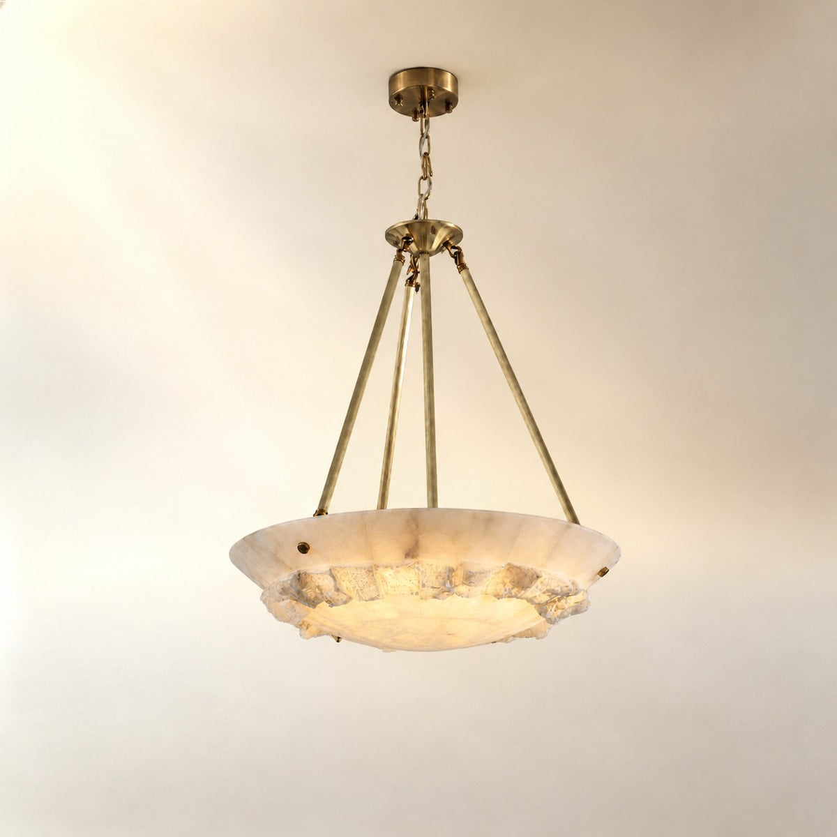 Brior Modern Brass Alabaster Pendant Light