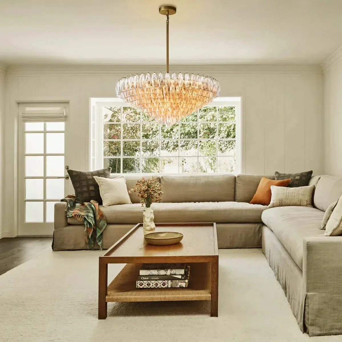 Cyra Glass Tiered Round Chandelier 37"D 47"D 62"D
