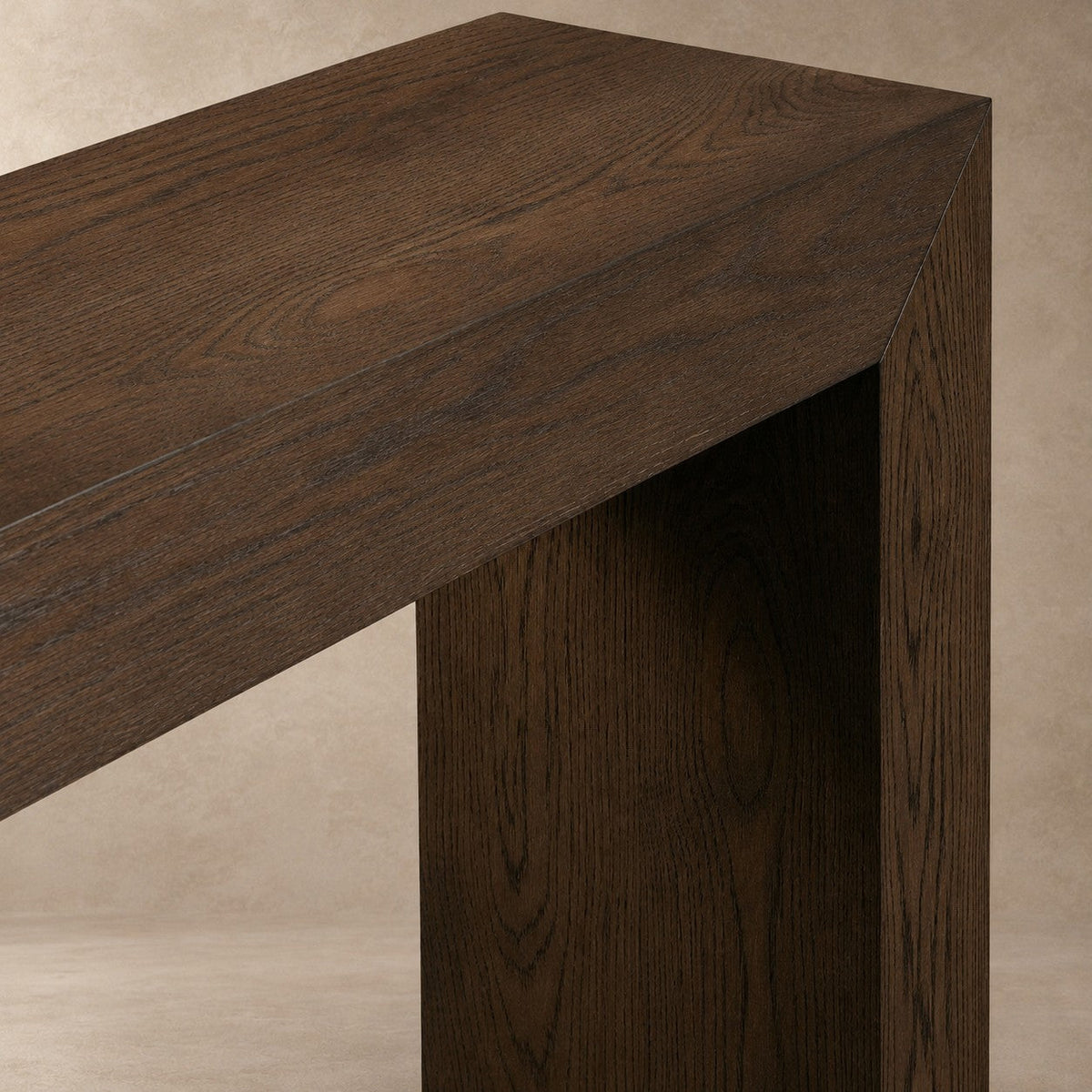 Happyarcadian Waterfall Edge Solid Oak Hallway Table