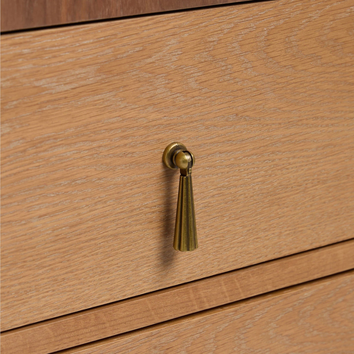 Happyarcadian Two-Drawer Oak Bedside Table