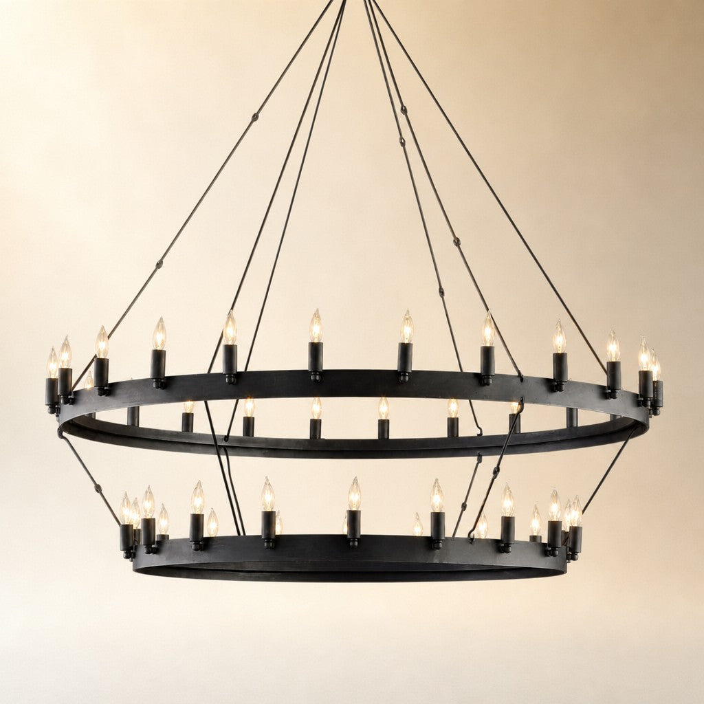 Camilo Vintage Candelabra 2-Tier Round Chandelier