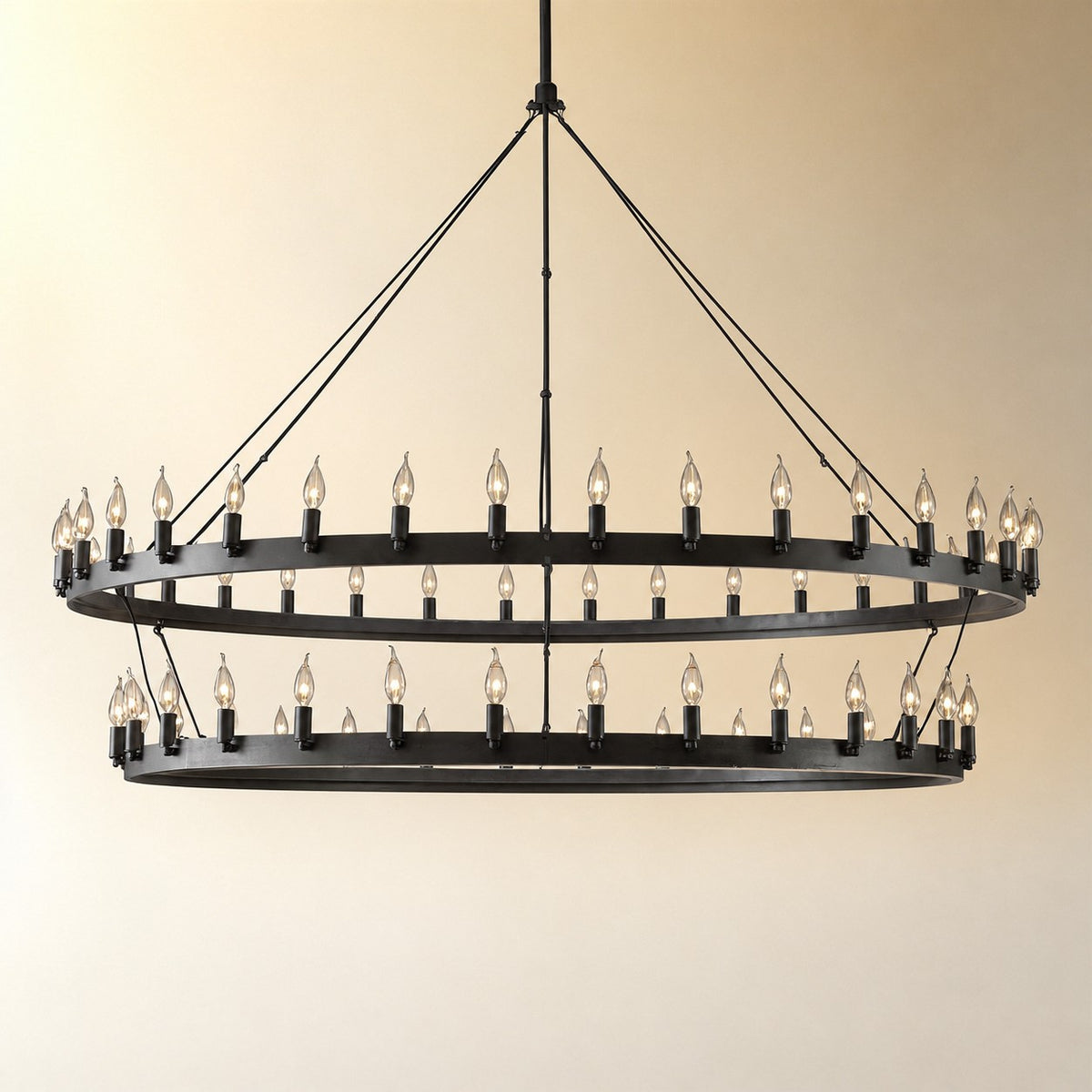 Camilo Vintage Candelabra 2-Tier Round Chandelier