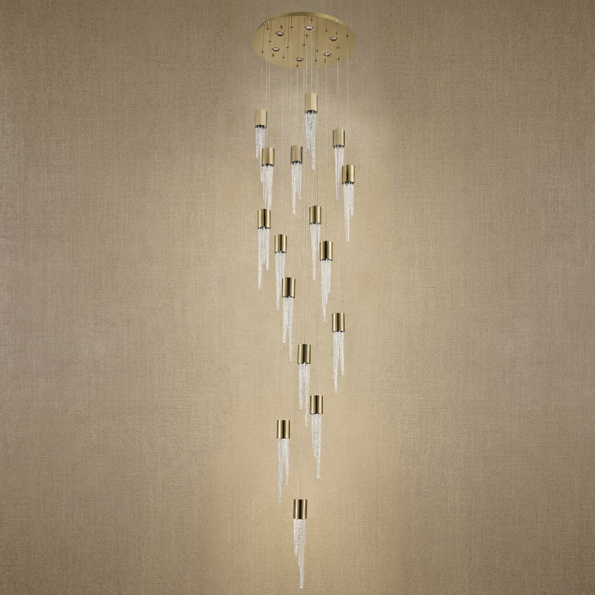 Cascading Glass Chandelier 24"