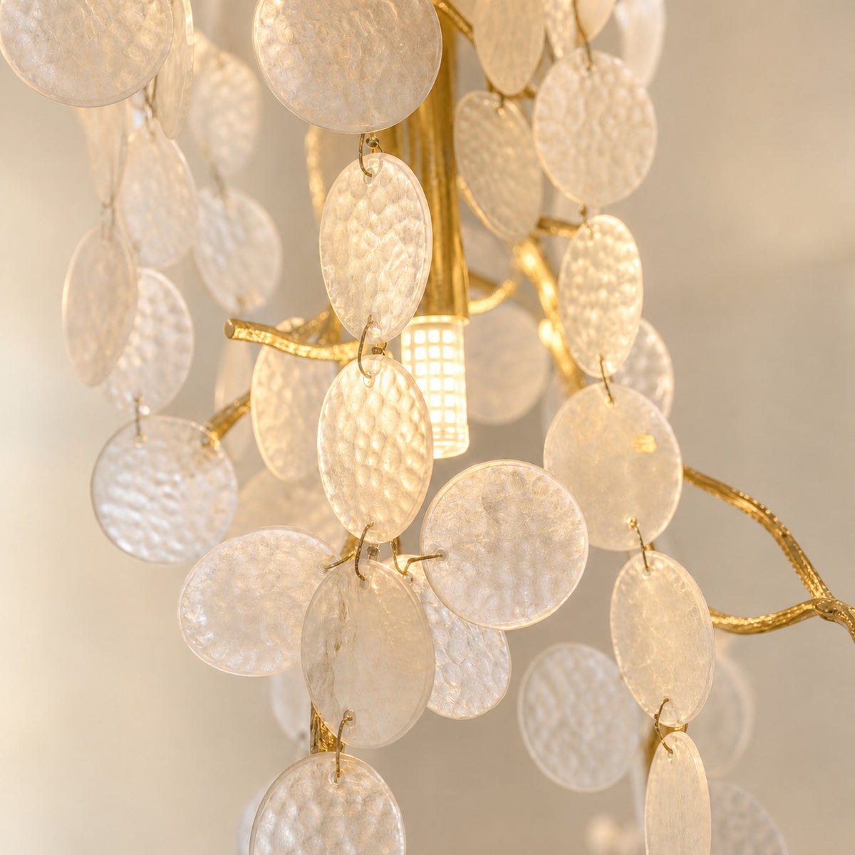 Cascading Gold Crystal Tiered Chandelier for High Ceilings