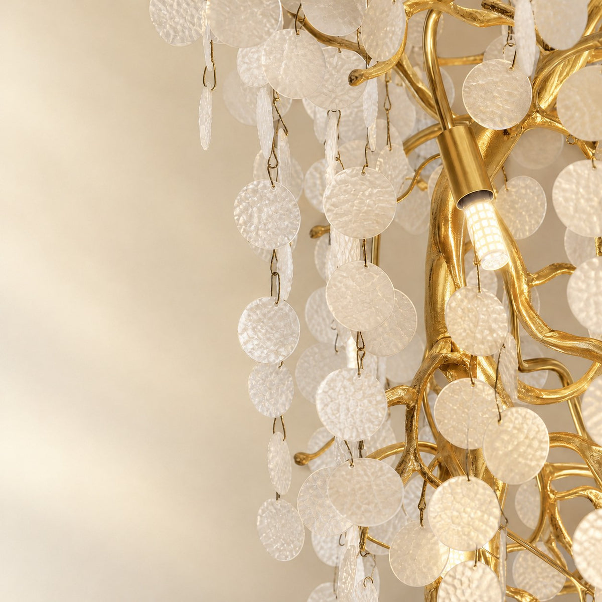 Cascading Gold Crystal Tiered Chandelier for High Ceilings