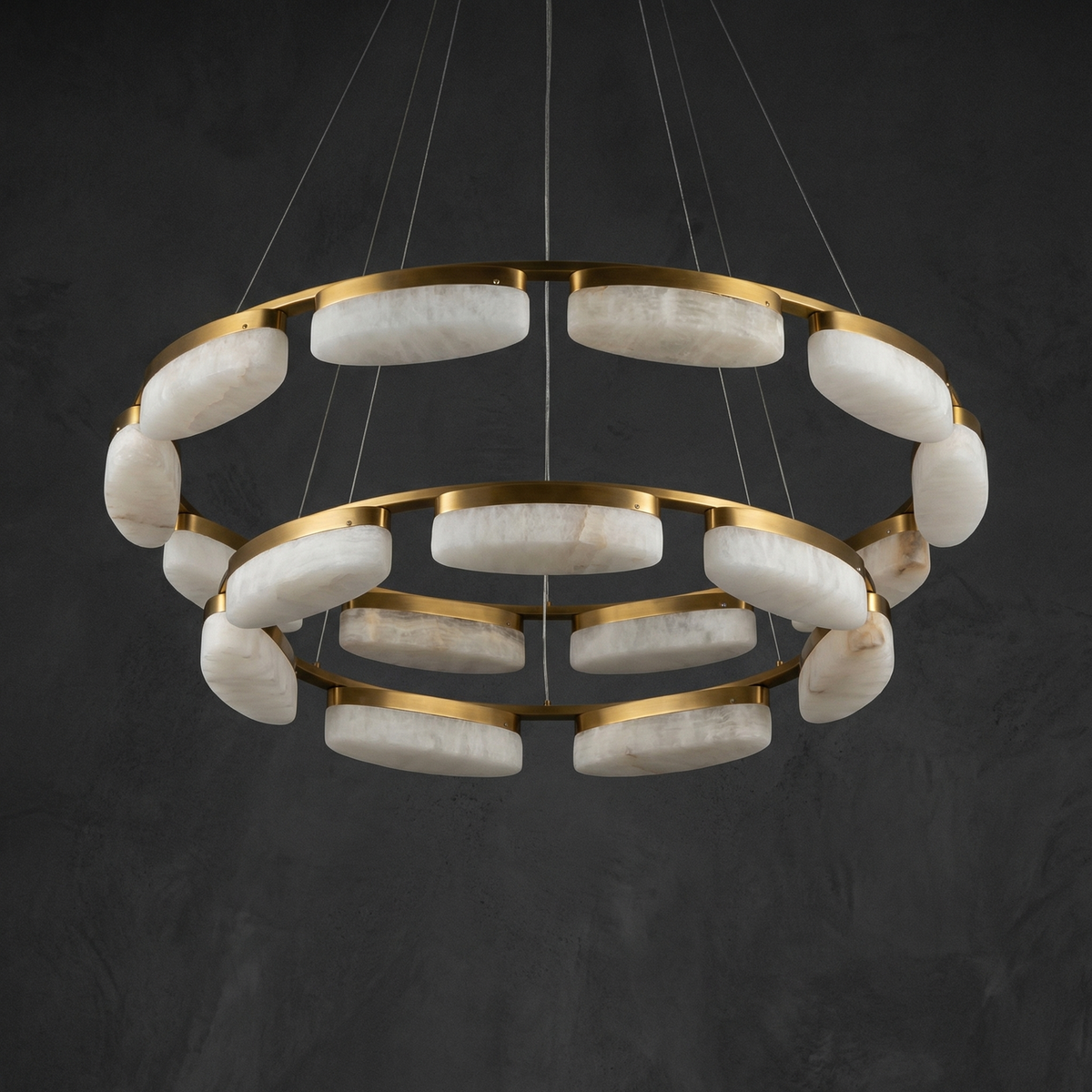 Ilyen Modern Ring Alabaster Chandelier