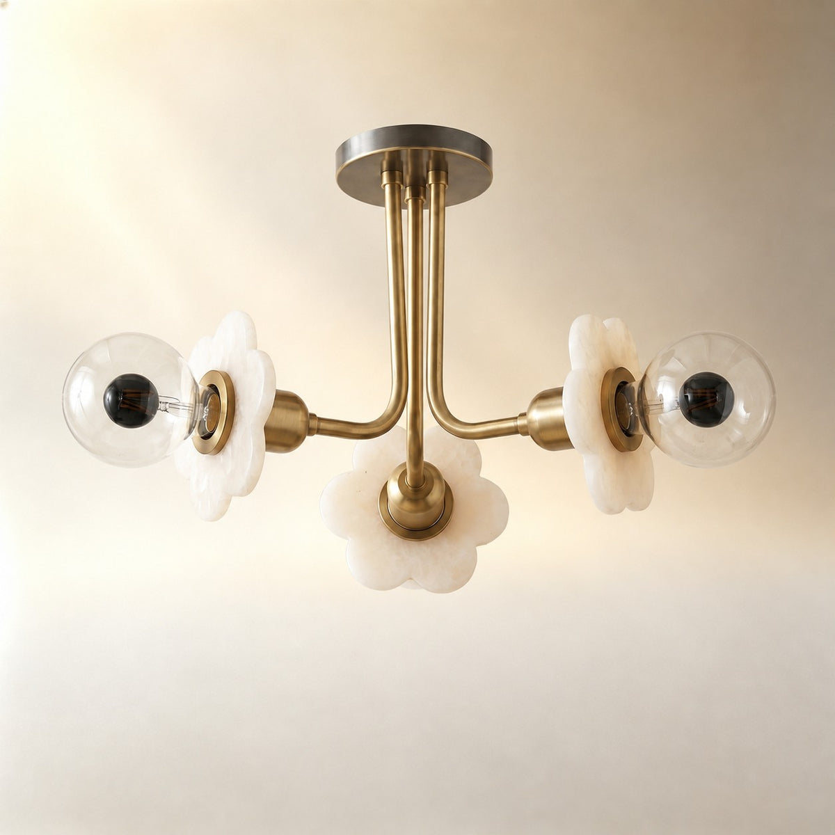 Ceiling 3-orb Alabaster