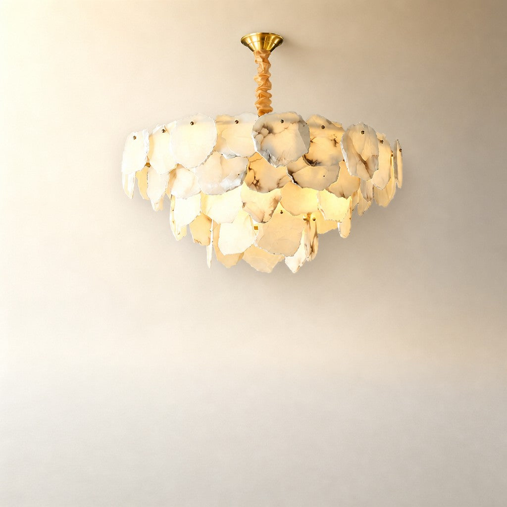 Celestara Spanish Alabaster French Art Deco Chandelier