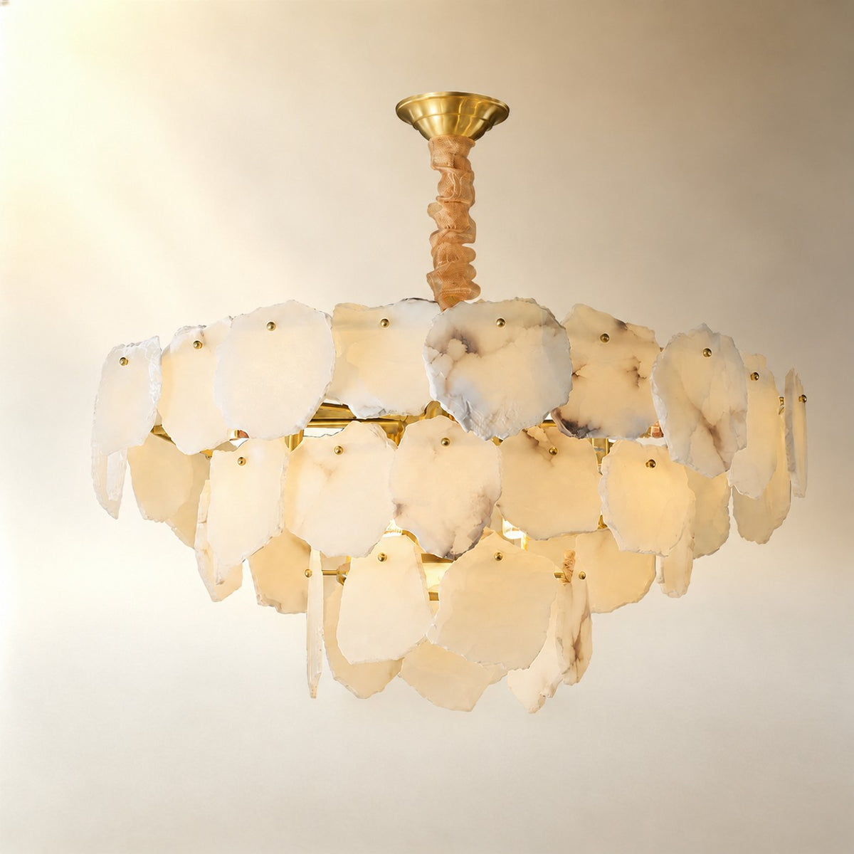 Celestara Spanish Alabaster French Art Deco Chandelier