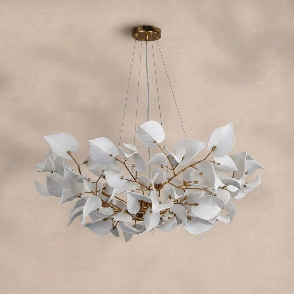 Ceramic Ginkgo Leaf Chandelier