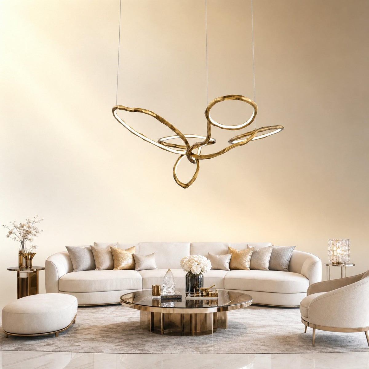 Cerchio Brass Ring Chandelier