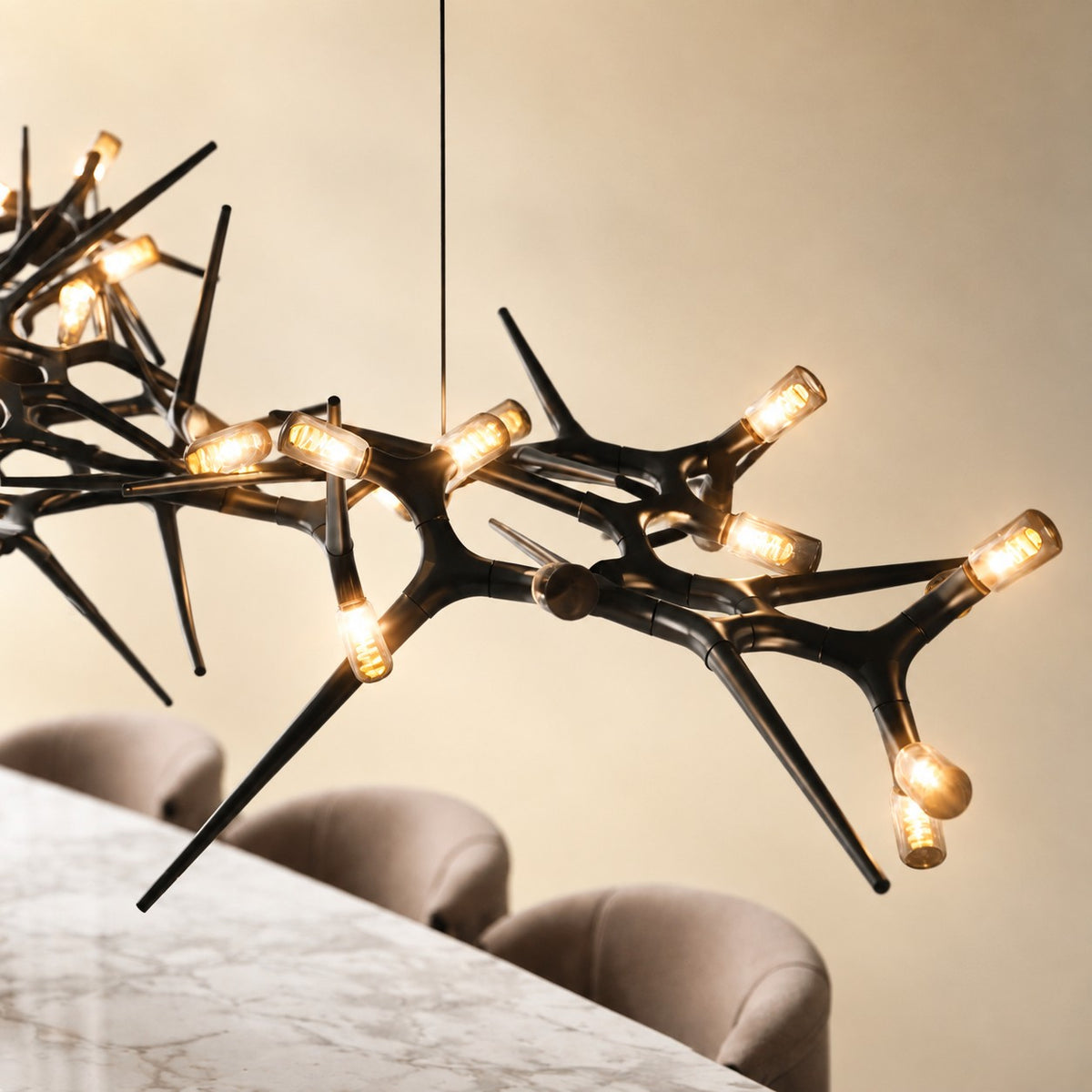 Chandelier Adjustable Light Iron Dimmable 10-45 Bulbs Warm