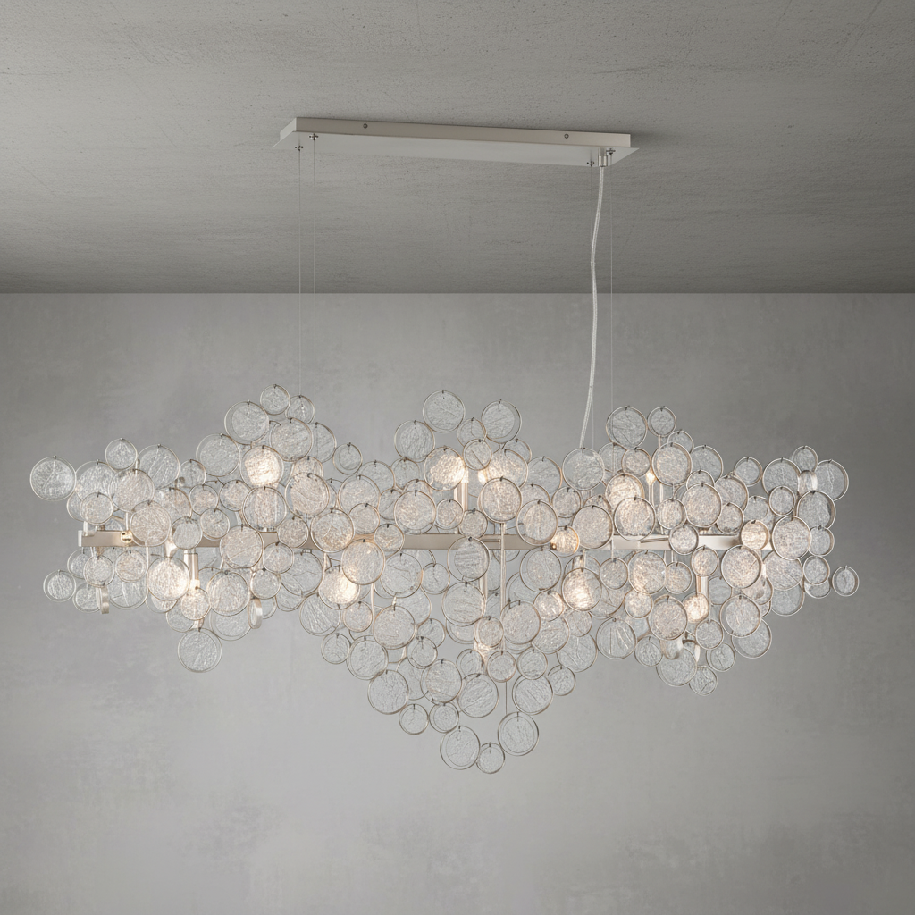 Clustered Glass Linear Chandelier