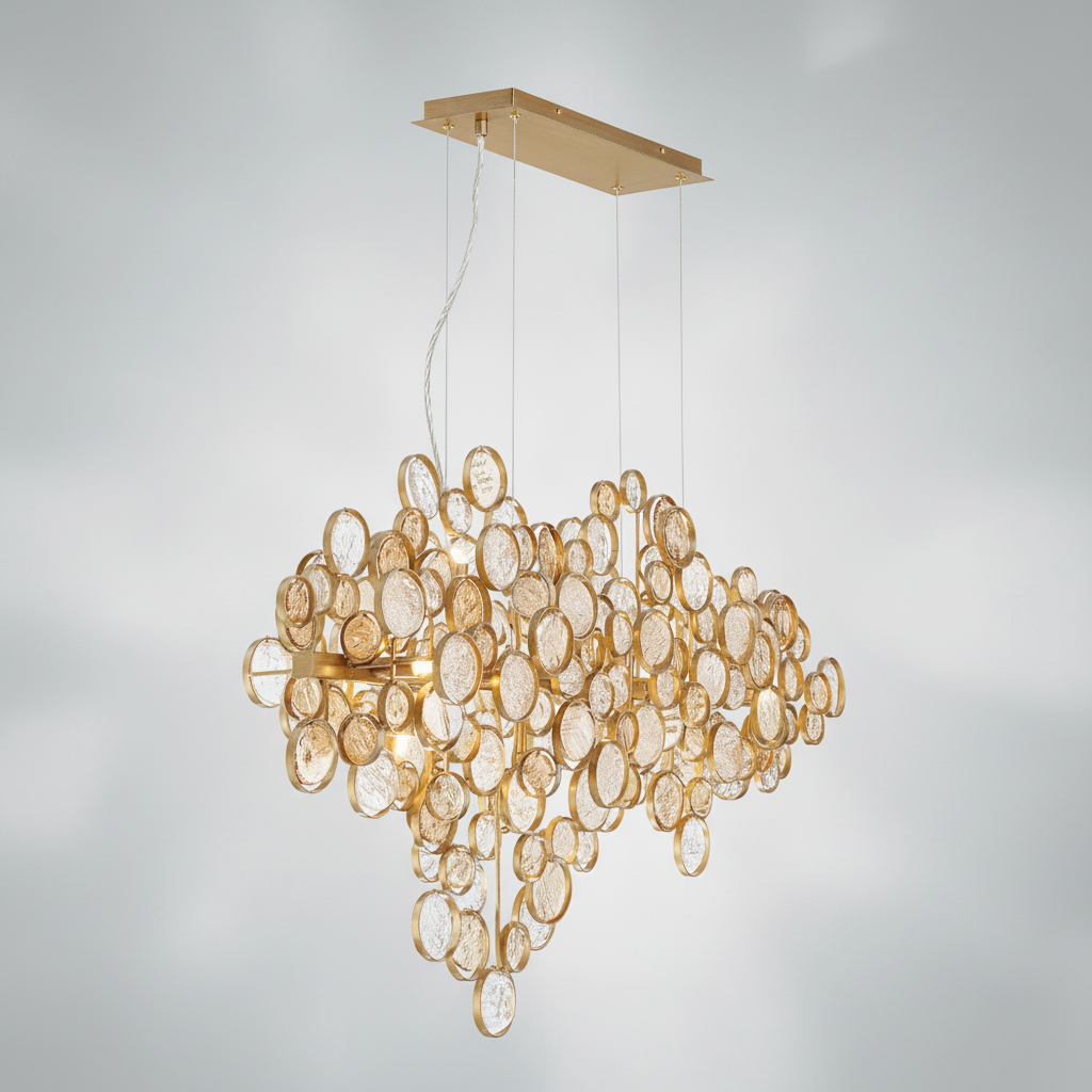 Clustered Glass Linear Chandelier