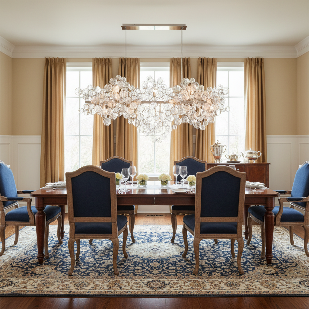 Clustered Glass Linear Chandelier