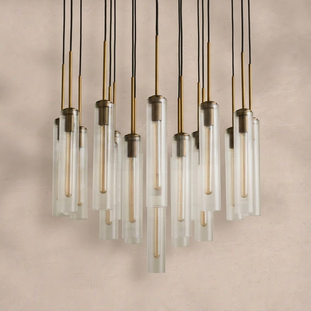 Colleena Fluted Glass Round Chandelier