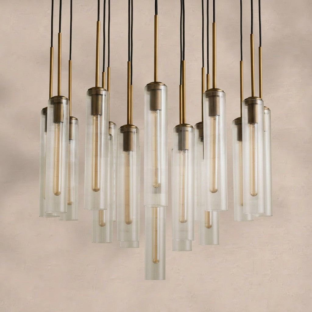Colleena Hammered Glass Round Chandelier
