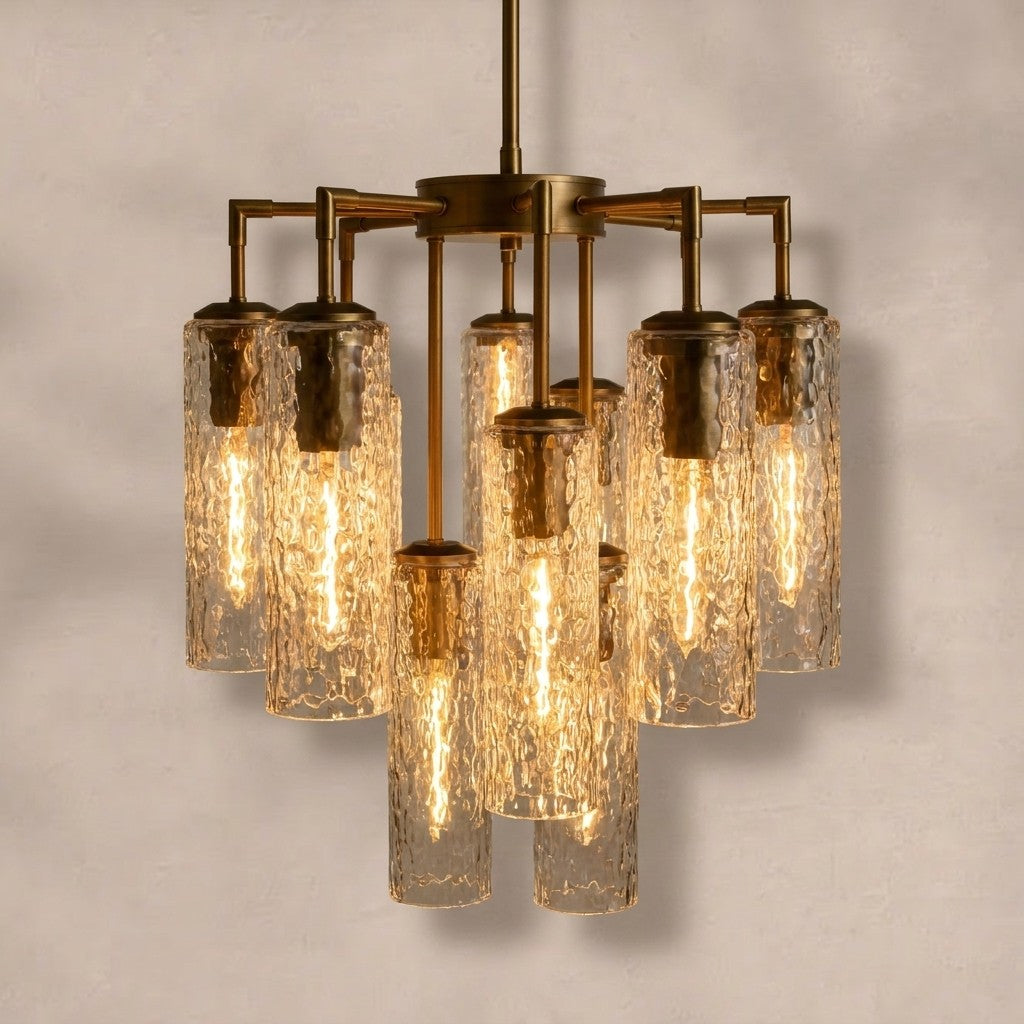 Colleena Linear Hammered Glass Chandelier